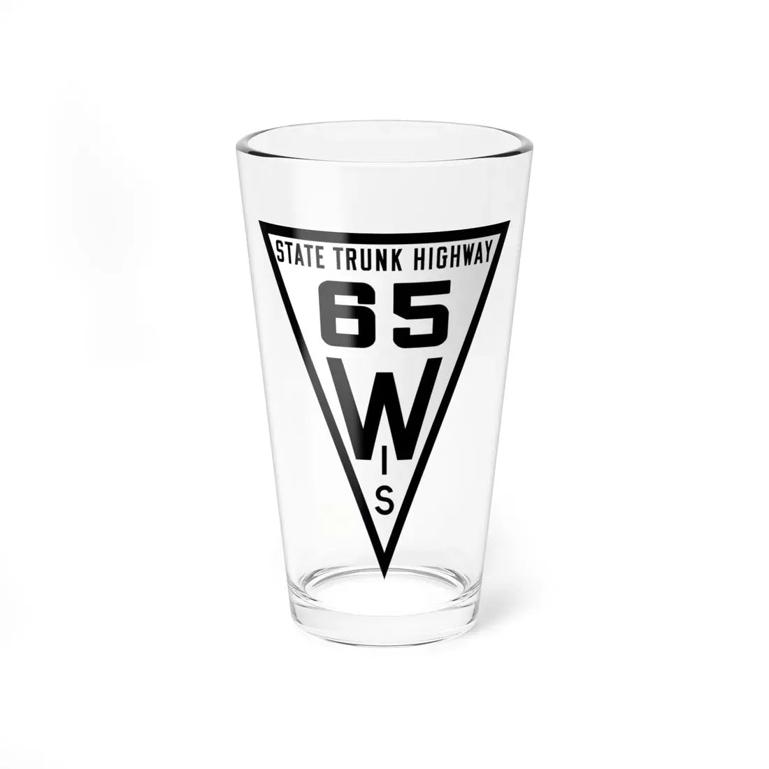 WIS 65 1919 (Wisconsin) (Road Sign) Pint Glass 16oz 16oz - Go Mug Yourself