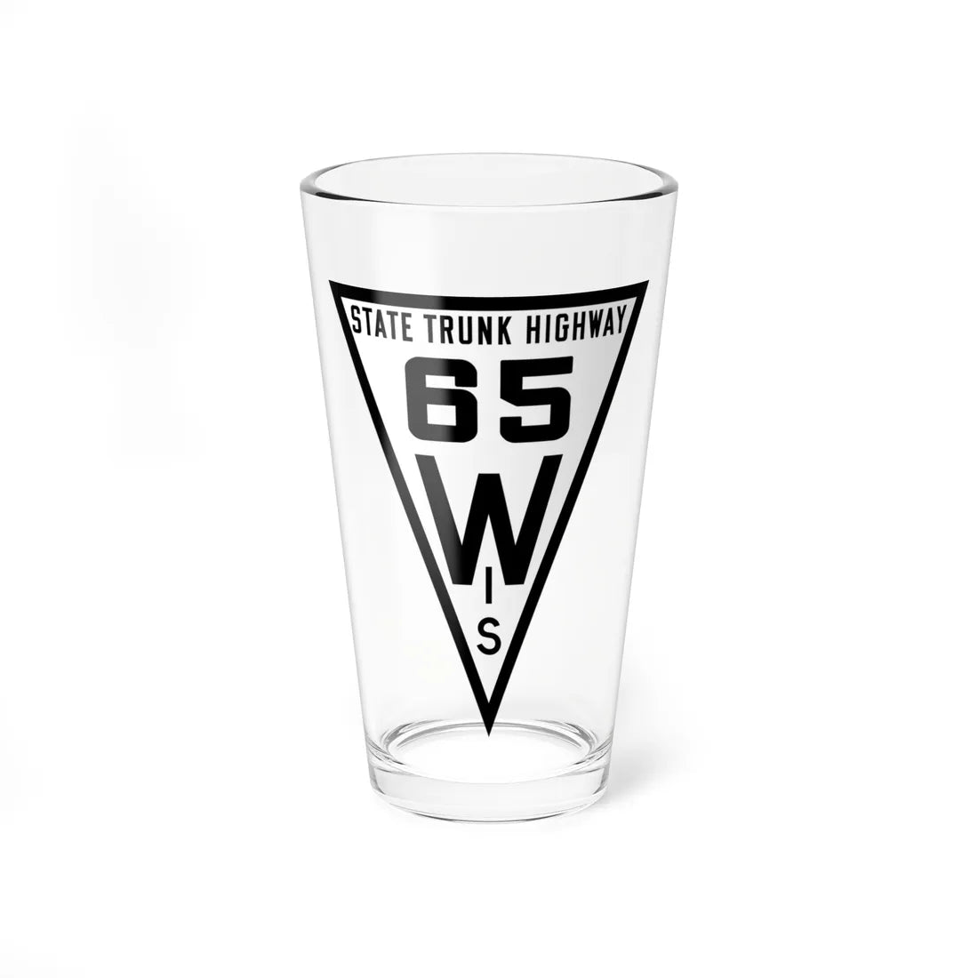 WIS 65 1919 (Wisconsin) (Road Sign) Pint Glss 16oz 16oz - Go Mug Yourself