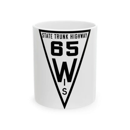 WIS 65 1919 (Wisconsin) (Road Sign) White Coffee Mug 11oz - Go Mug Yourself