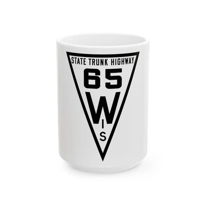 WIS 65 1919 (Wisconsin) (Road Sign) White Coffee Mug 15oz - Go Mug Yourself