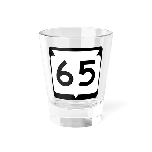 WIS 65 (Wisconsin) (Road Sign) Shot Glass 1.5oz 1.5oz - Go Mug Yourself