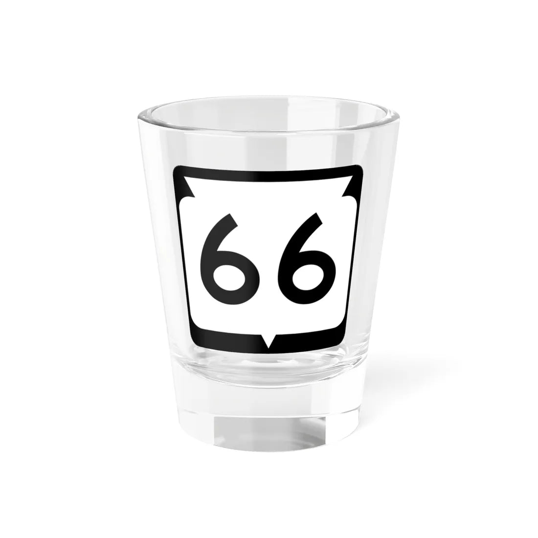 WIS 66 (Wisconsin) (Road Sign) Shot Glass 1.5oz 1.5oz - Go Mug Yourself