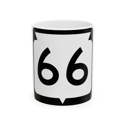 WIS 66 (Wisconsin) (Road Sign) White Coffee Mug 11oz - Go Mug Yourself