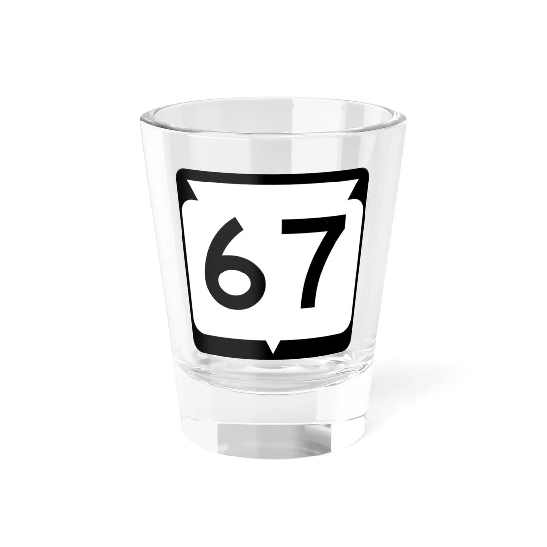 WIS 67 (Wisconsin) (Road Sign) Shot Glass 1.5oz 1.5oz - Go Mug Yourself