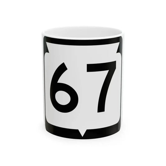 WIS 67 (Wisconsin) (Road Sign) White Coffee Mug 11oz - Go Mug Yourself