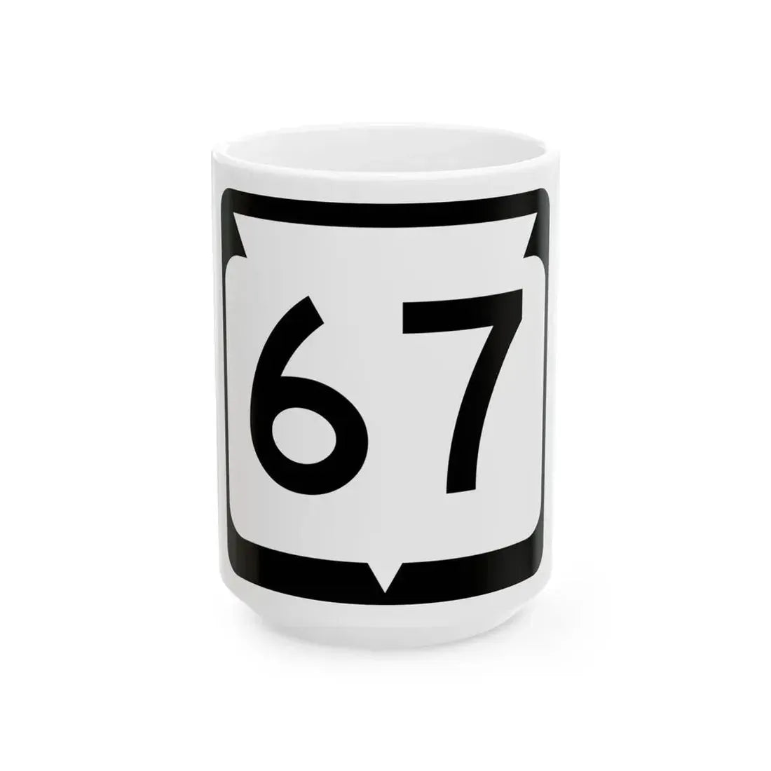 WIS 67 (Wisconsin) (Road Sign) White Coffee Mug 15oz - Go Mug Yourself