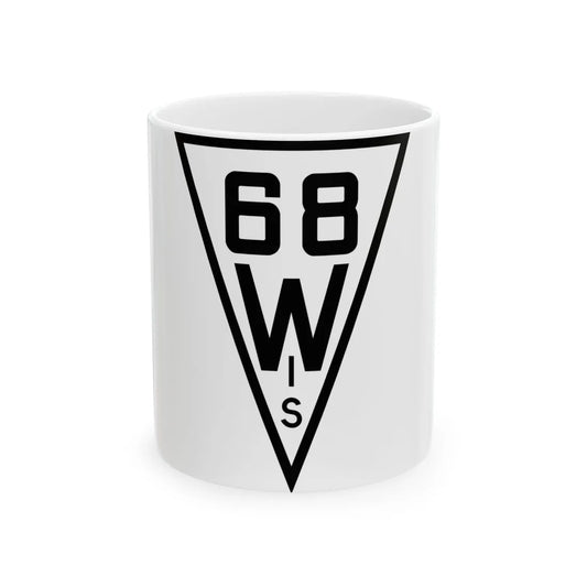 WIS 68 1927 (Wisconsin) (Road Sign) White Coffee Mug 11oz - Go Mug Yourself