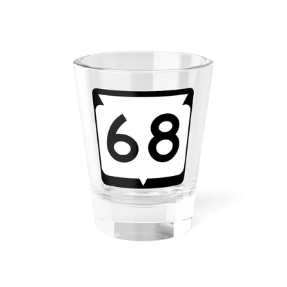 WIS 68 (Wisconsin) (Road Sign) Shot Glass 1.5oz 1.5oz - Go Mug Yourself