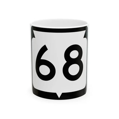 WIS 68 (Wisconsin) (Road Sign) White Coffee Mug 11oz - Go Mug Yourself