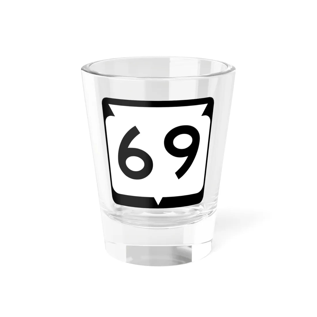 WIS 69 (Wisconsin) (Road Sign) Shot Glass 1.5oz 1.5oz - Go Mug Yourself