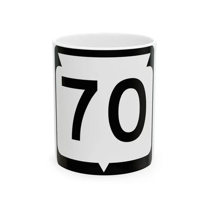 WIS 70 (Wisconsin) (Road Sign) White Coffee Mug 11oz - Go Mug Yourself
