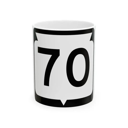 WIS 70 (Wisconsin) (Road Sign) White Coffee Mug 11oz - Go Mug Yourself