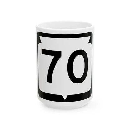 WIS 70 (Wisconsin) (Road Sign) White Coffee Mug 15oz - Go Mug Yourself
