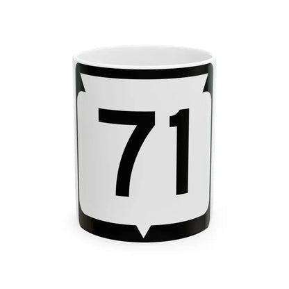 WIS 71 (Wisconsin) (Road Sign) White Coffee Mug 11oz - Go Mug Yourself