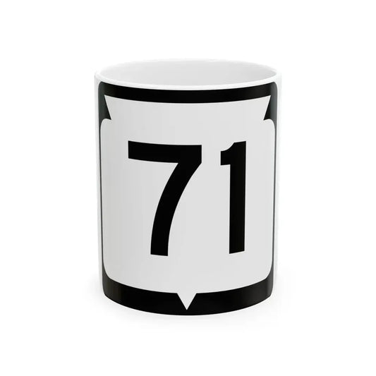 WIS 71 (Wisconsin) (Road Sign) White Coffee Mug 11oz - Go Mug Yourself
