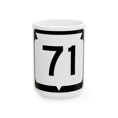 WIS 71 (Wisconsin) (Road Sign) White Coffee Mug 15oz - Go Mug Yourself