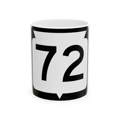 WIS 72 (Wisconsin) (Road Sign) White Coffee Mug 11oz - Go Mug Yourself