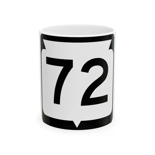 WIS 72 (Wisconsin) (Road Sign) White Coffee Mug 11oz - Go Mug Yourself