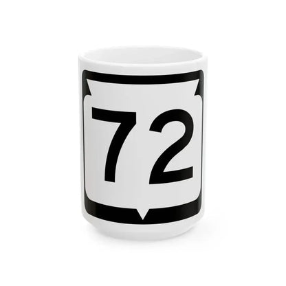 WIS 72 (Wisconsin) (Road Sign) White Coffee Mug 15oz - Go Mug Yourself
