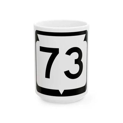 WIS 73 (Wisconsin) (Road Sign) White Coffee Mug 15oz - Go Mug Yourself