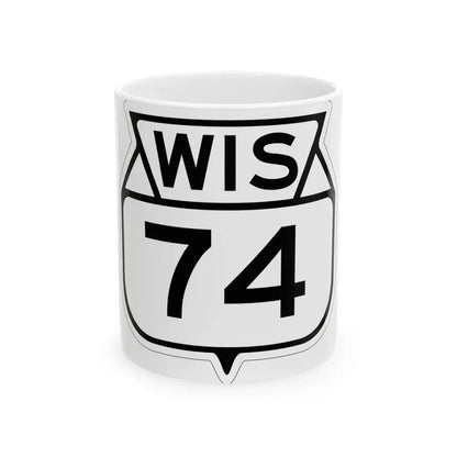 WIS 74 1949 (Wisconsin) (Road Sign) White Coffee Mug 11oz - Go Mug Yourself