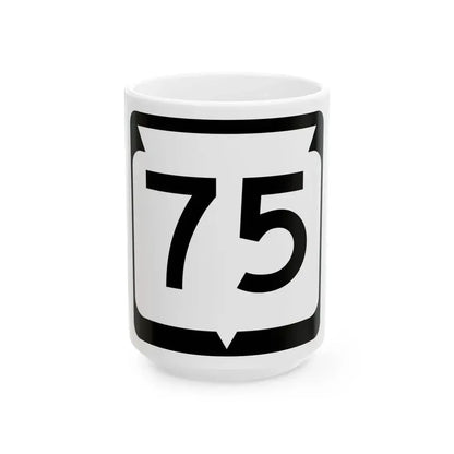 WIS 75 (Wisconsin) (Road Sign) White Coffee Mug 15oz - Go Mug Yourself