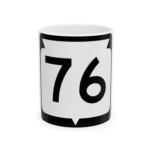 WIS 76 (Wisconsin) (Road Sign) White Coffee Mug 11oz - Go Mug Yourself