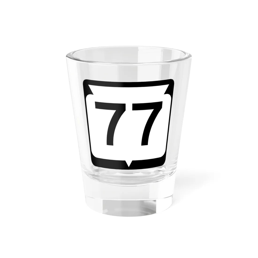 WIS 77 (Wisconsin) (Road Sign) Shot Glass 1.5oz 1.5oz - Go Mug Yourself