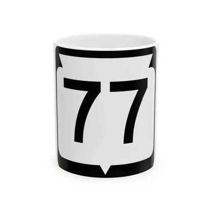 WIS 77 (Wisconsin) (Road Sign) White Coffee Mug 11oz - Go Mug Yourself