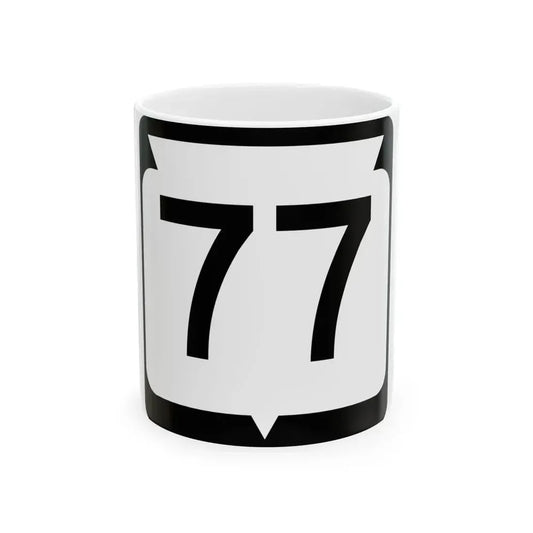 WIS 77 (Wisconsin) (Road Sign) White Coffee Mug 11oz - Go Mug Yourself