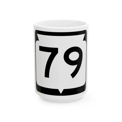 WIS 79 (Wisconsin) (Road Sign) White Coffee Mug 15oz - Go Mug Yourself