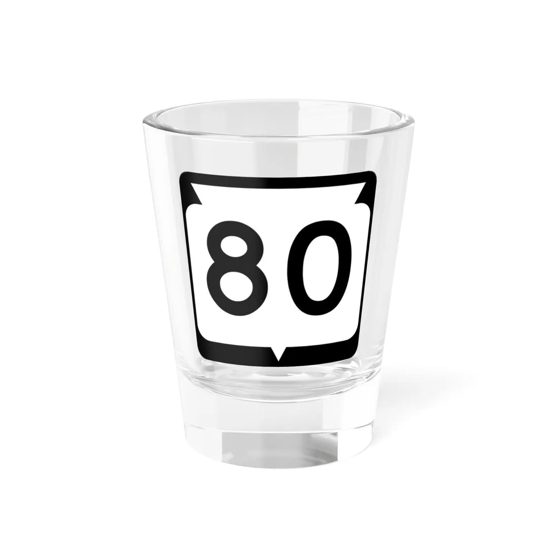 WIS 80 (Wisconsin) (Road Sign) Shot Glass 1.5oz 1.5oz - Go Mug Yourself