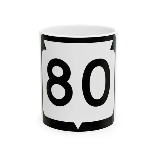 WIS 80 (Wisconsin) (Road Sign) White Coffee Mug 11oz - Go Mug Yourself