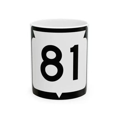 WIS 81 (Wisconsin) (Road Sign) White Coffee Mug 11oz - Go Mug Yourself