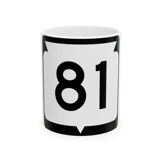 WIS 81 (Wisconsin) (Road Sign) White Coffee Mug 11oz - Go Mug Yourself
