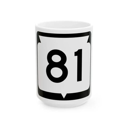 WIS 81 (Wisconsin) (Road Sign) White Coffee Mug 15oz - Go Mug Yourself