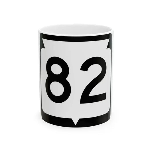 WIS 82 (Wisconsin) (Road Sign) White Coffee Mug 11oz - Go Mug Yourself