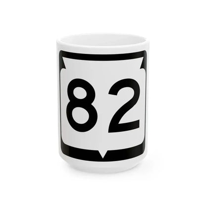 WIS 82 (Wisconsin) (Road Sign) White Coffee Mug 15oz - Go Mug Yourself