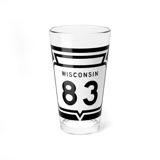 WIS 83 1958 (Wisconsin) (Road Sign) Pint Glass 16oz 16oz - Go Mug Yourself