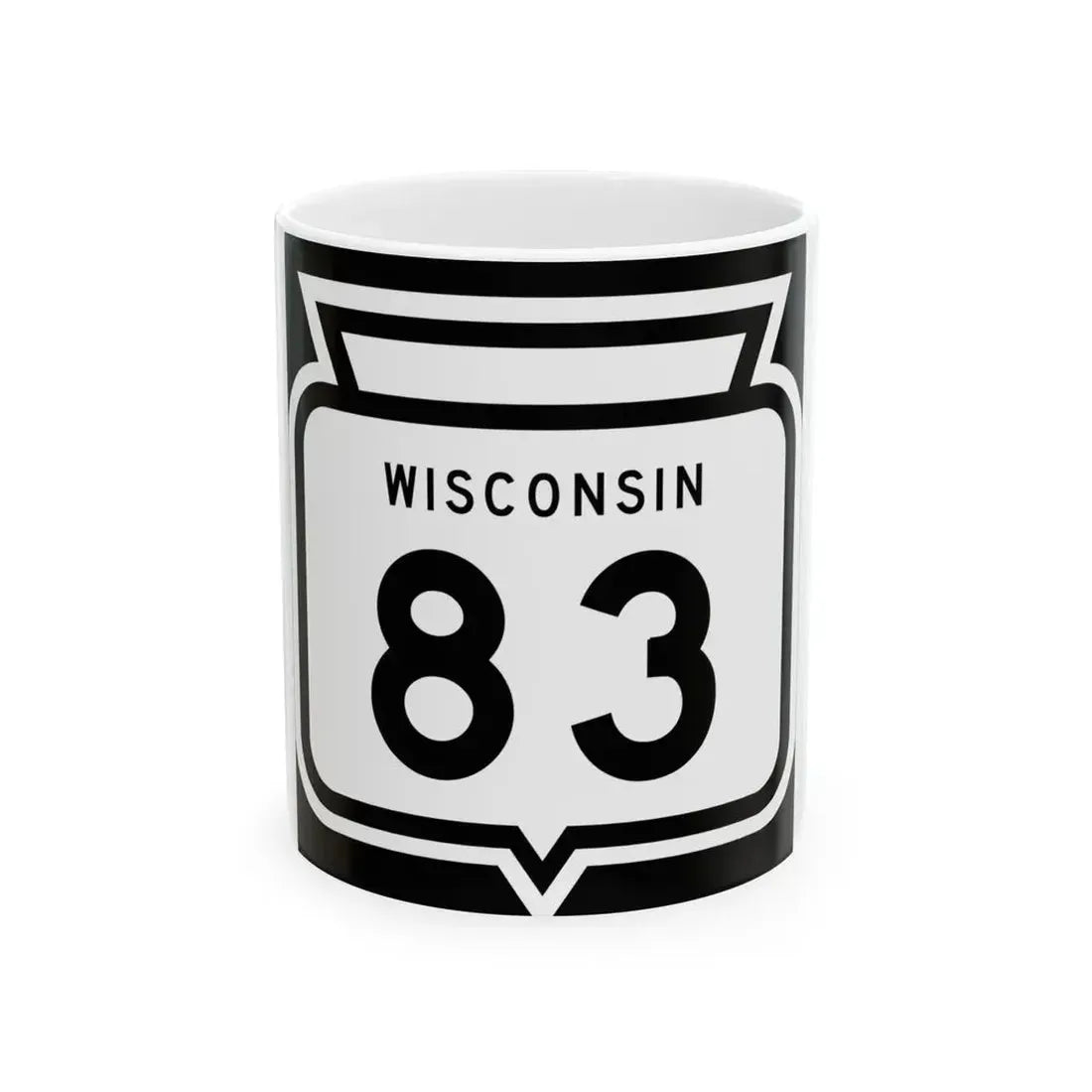 WIS 83 1958 (Wisconsin) (Road Sign) White Coffee Mug 11oz - Go Mug Yourself
