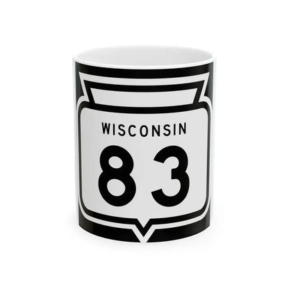 WIS 83 1958 (Wisconsin) (Road Sign) White Coffee Mug 11oz - Go Mug Yourself