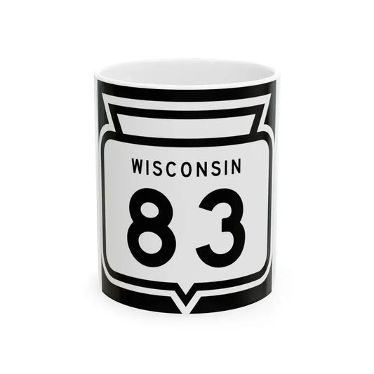 WIS 83 1958 (Wisconsin) (Road Sign) White Coffee Mug 11oz - Go Mug Yourself