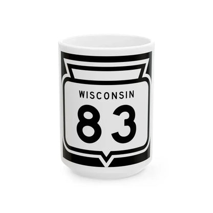 WIS 83 1958 (Wisconsin) (Road Sign) White Coffee Mug 15oz - Go Mug Yourself