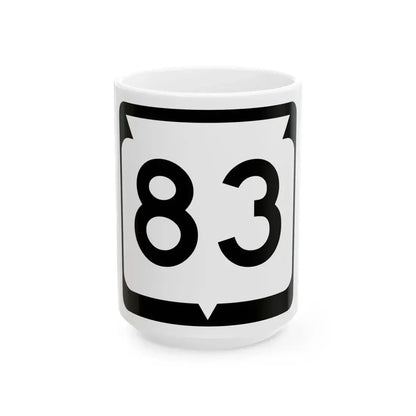 WIS 83 (Wisconsin) (Road Sign) White Coffee Mug 15oz - Go Mug Yourself
