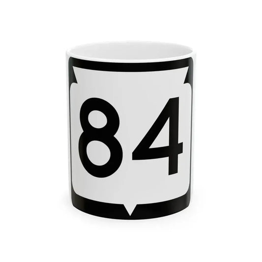 WIS 84 (Wisconsin) (Road Sign) White Coffee Mug 11oz - Go Mug Yourself
