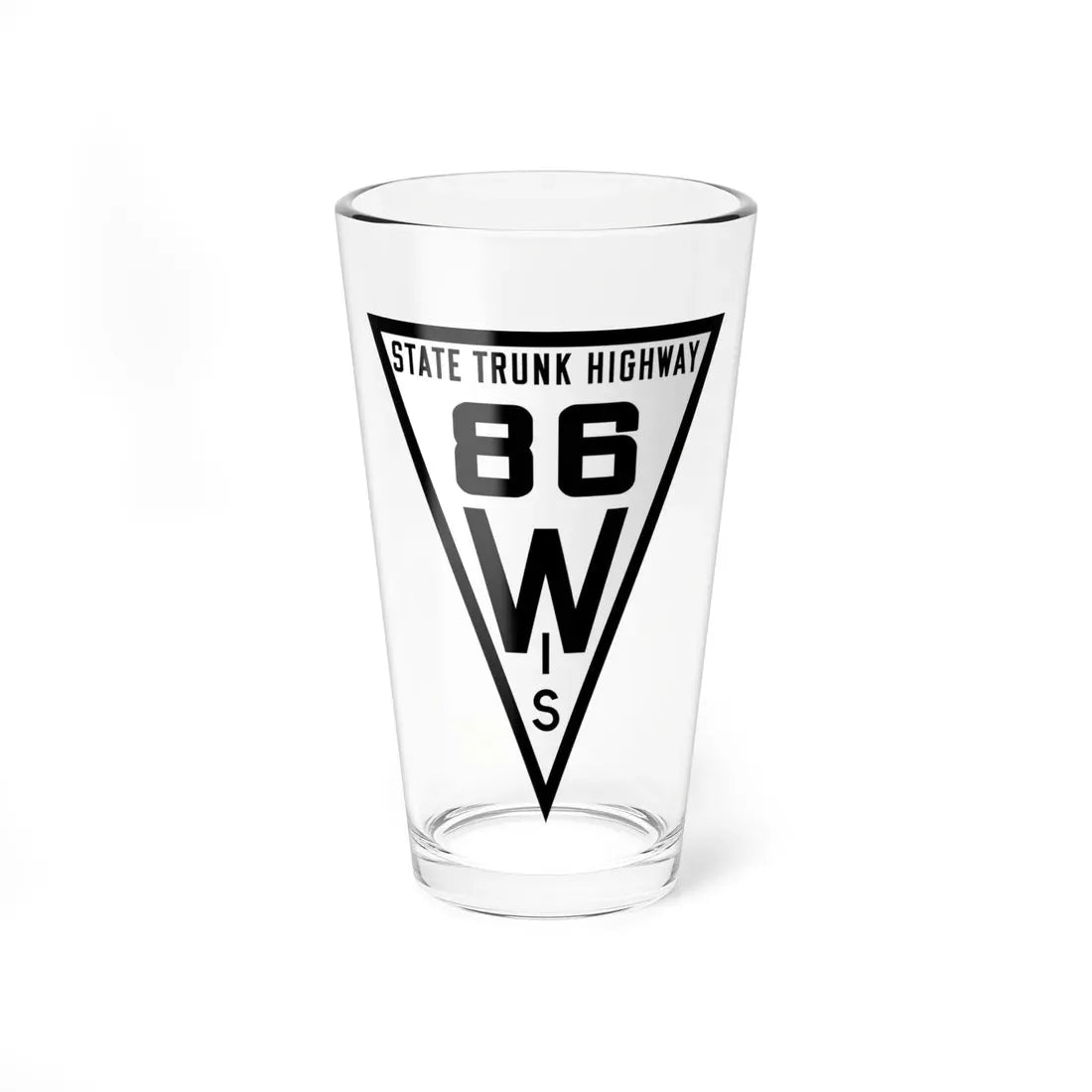 WIS 86 1919 (Wisconsin) (Road Sign) Pint Glass 16oz 16oz - Go Mug Yourself