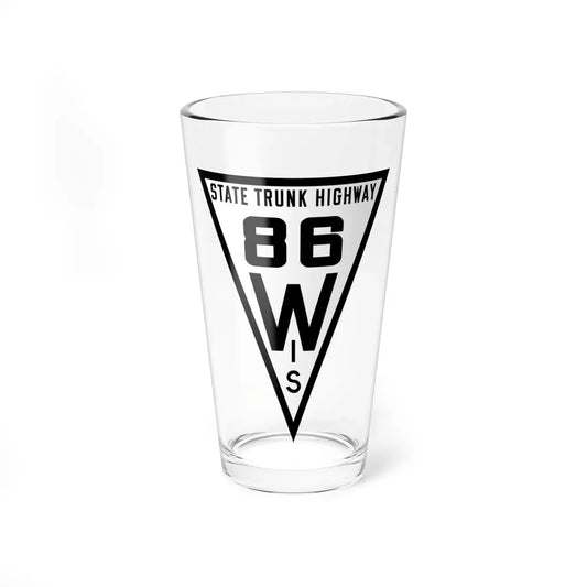 WIS 86 1919 (Wisconsin) (Road Sign) Pint Glass 16oz 16oz - Go Mug Yourself