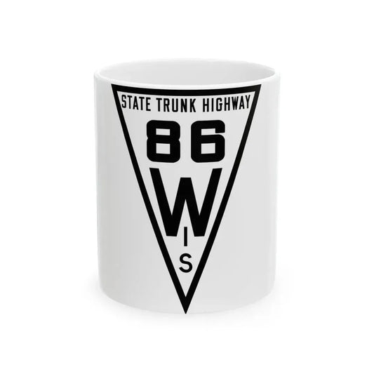 WIS 86 1919 (Wisconsin) (Road Sign) White Coffee Mug 11oz - Go Mug Yourself