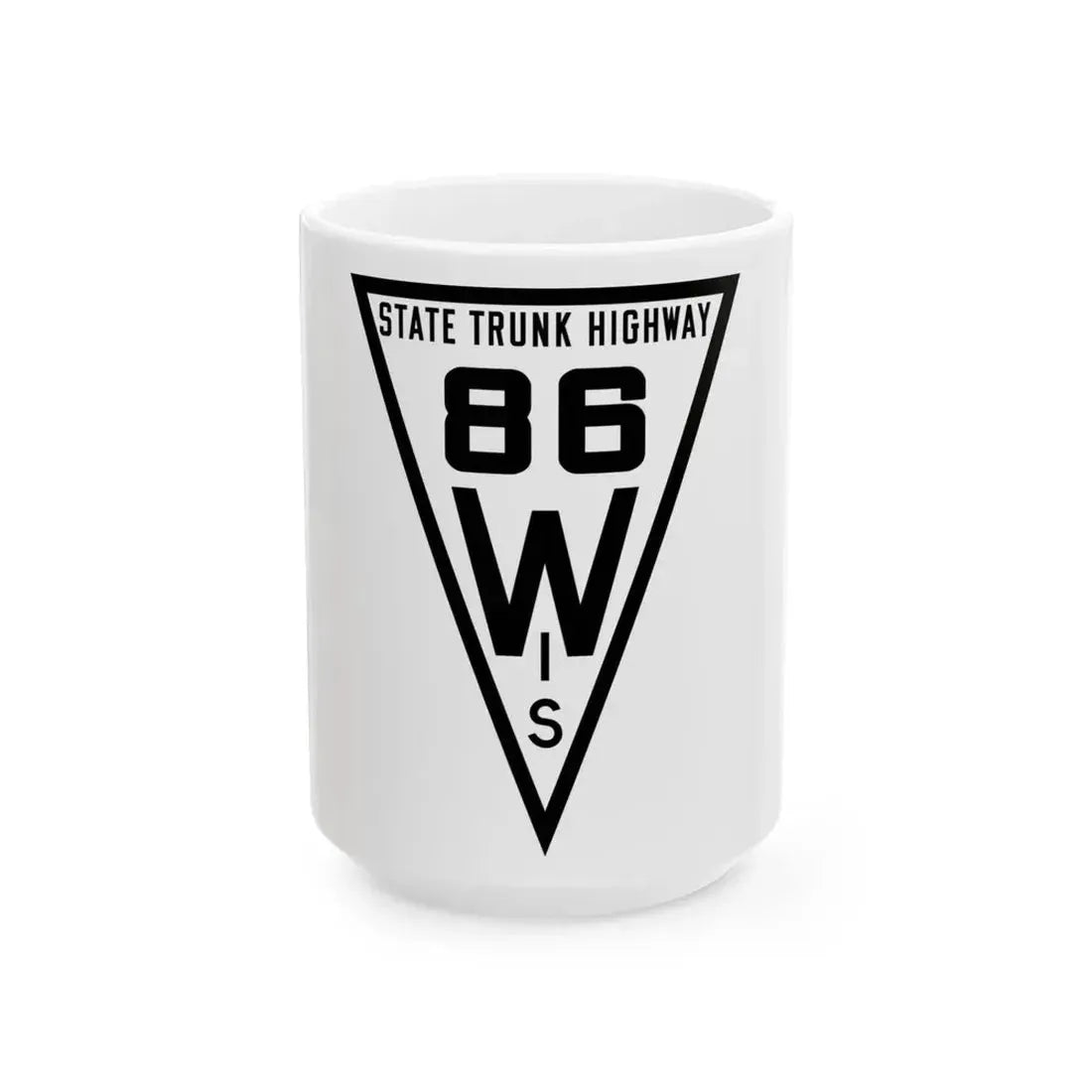 WIS 86 1919 (Wisconsin) (Road Sign) White Coffee Mug 15oz - Go Mug Yourself