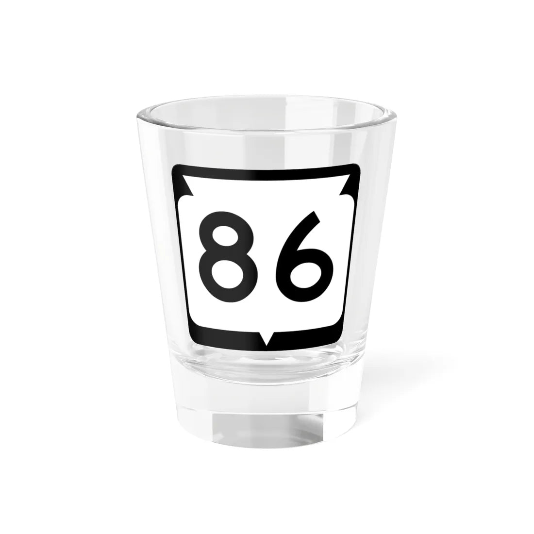 WIS 86 (Wisconsin) (Road Sign) Shot Glass 1.5oz 1.5oz - Go Mug Yourself